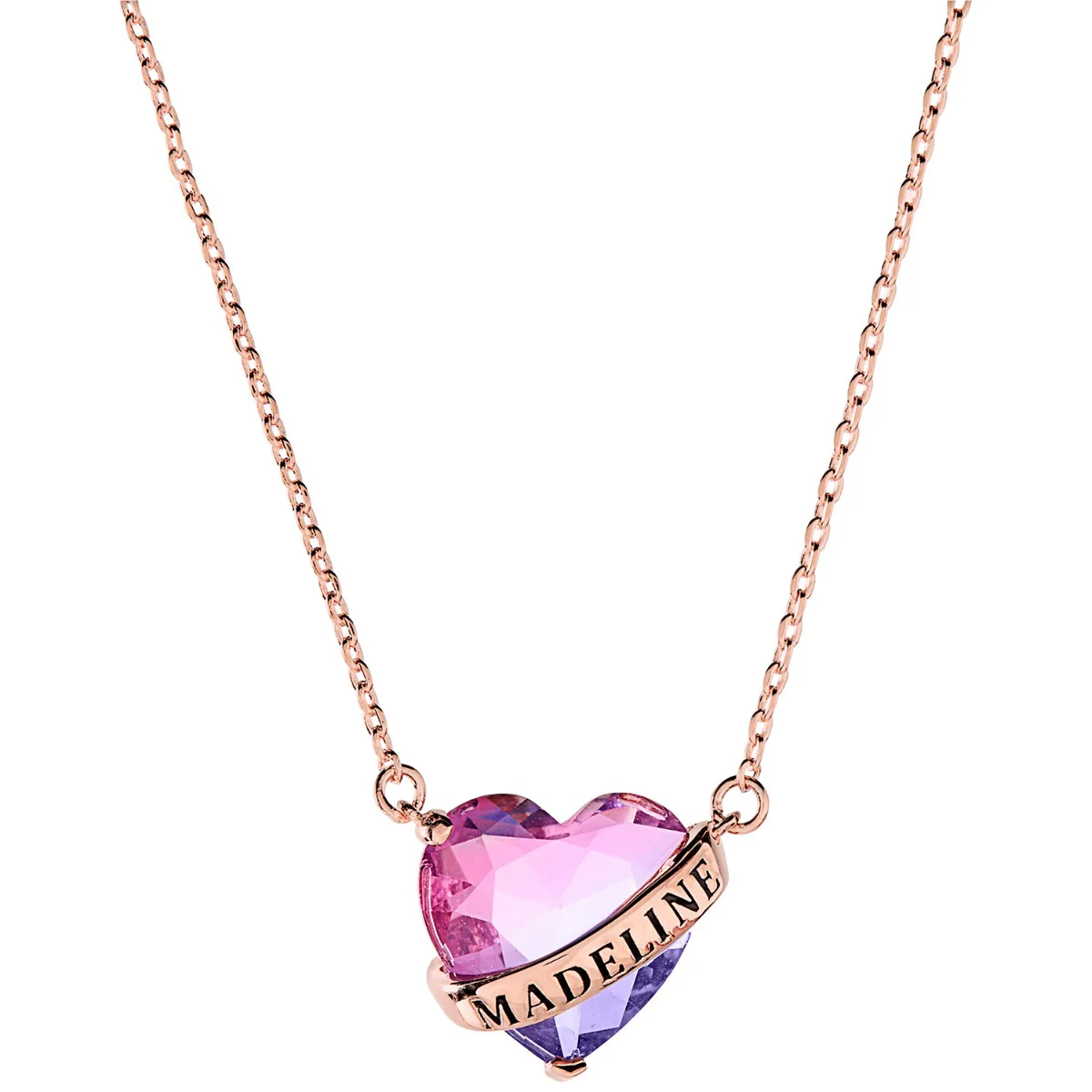 Bold Name Wrapped Iridescent Heart Necklace - Image 6