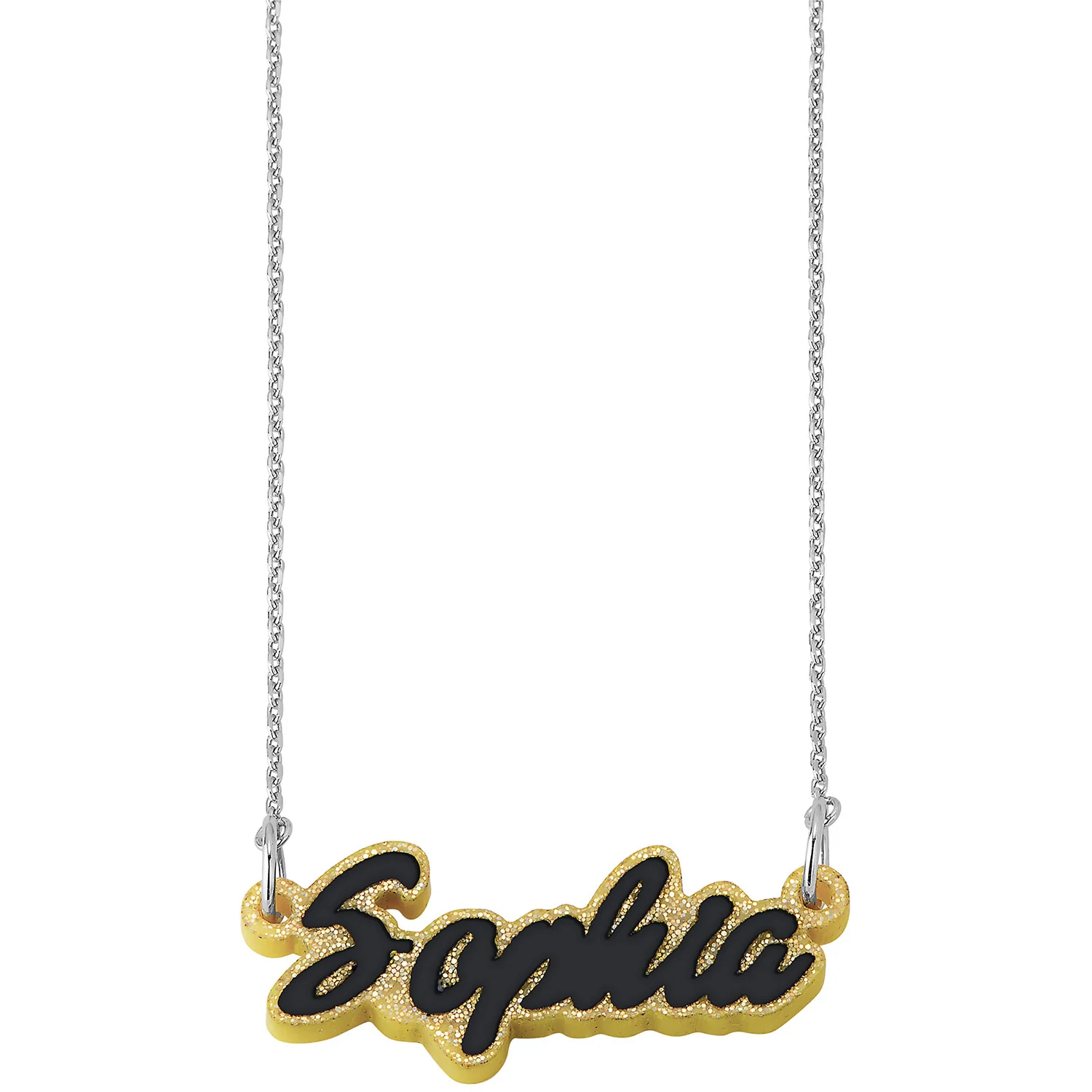 Bold Script Acrylic Name with Enamel Necklace - Image 4