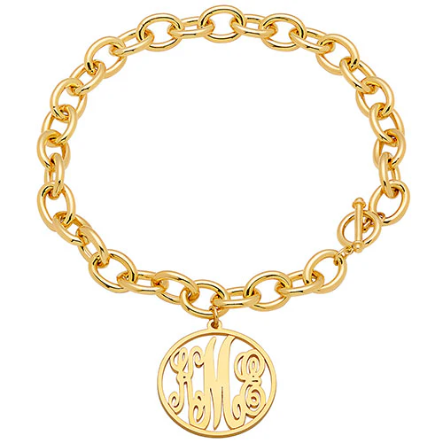 Circle Monogram Toggle Bracelet - Image 3