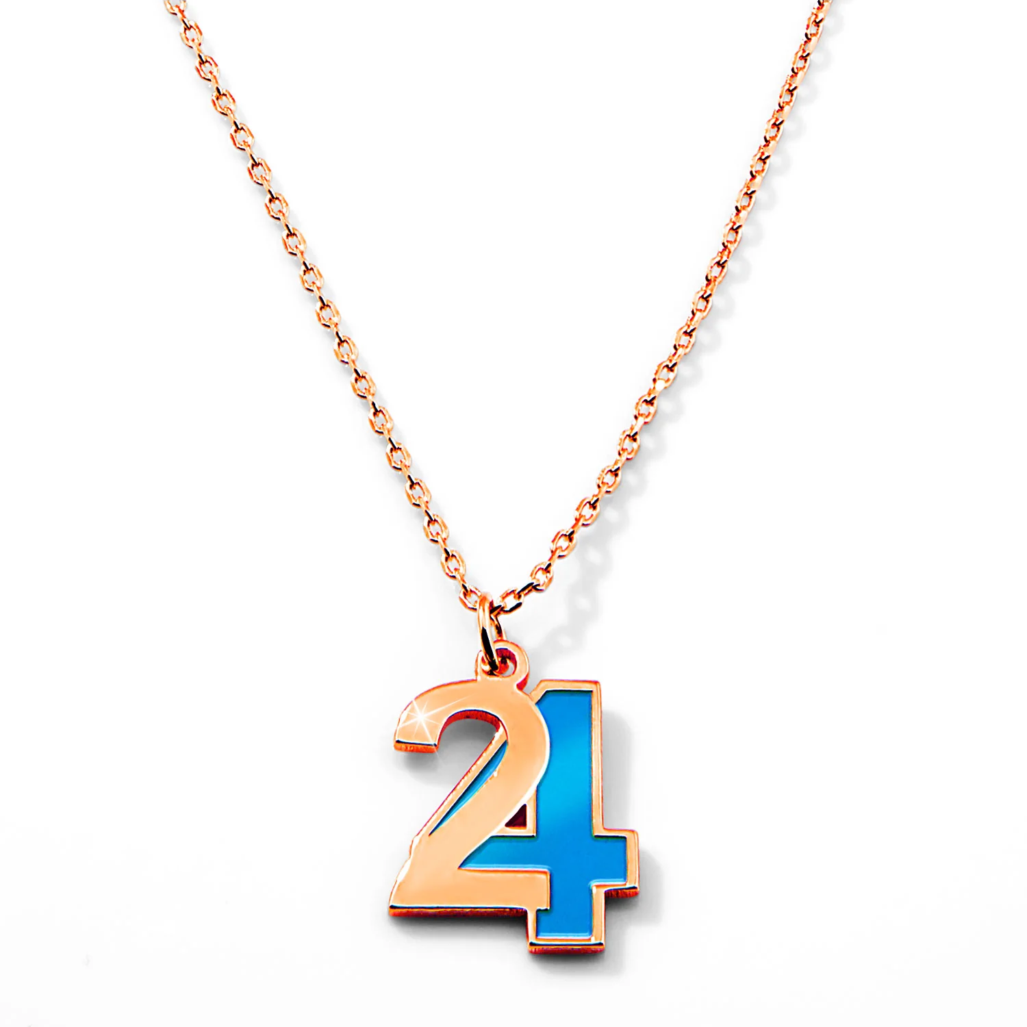 Custom Bold Double Digit Year with Enamel Freestyle Class/ Graduation Necklace - Image 5