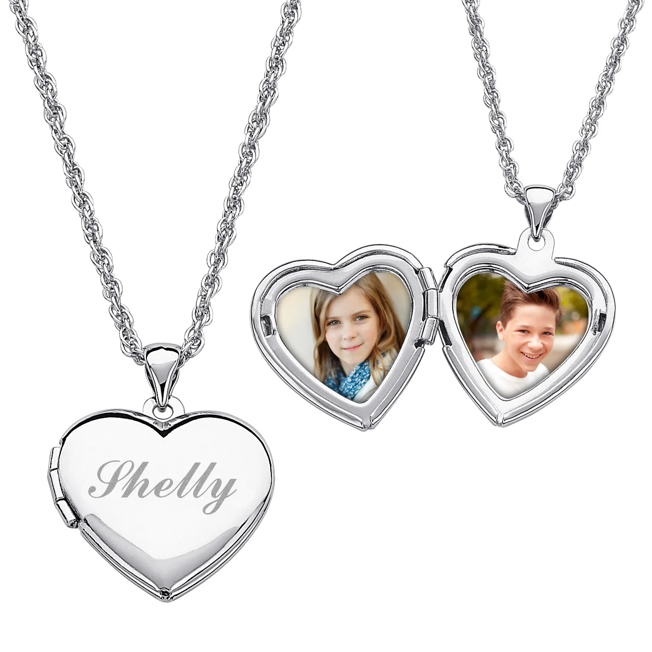 Custom Engraved Heart Locket Necklace