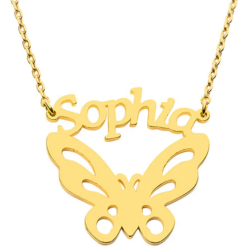 Cutout Name with Butterfly Necklace - Image 4