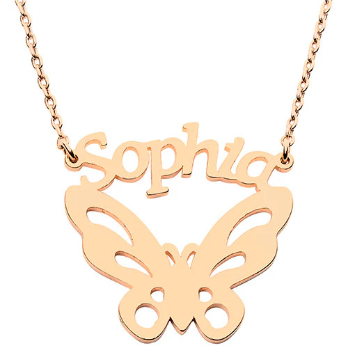 Cutout Name with Butterfly Necklace - Image 6