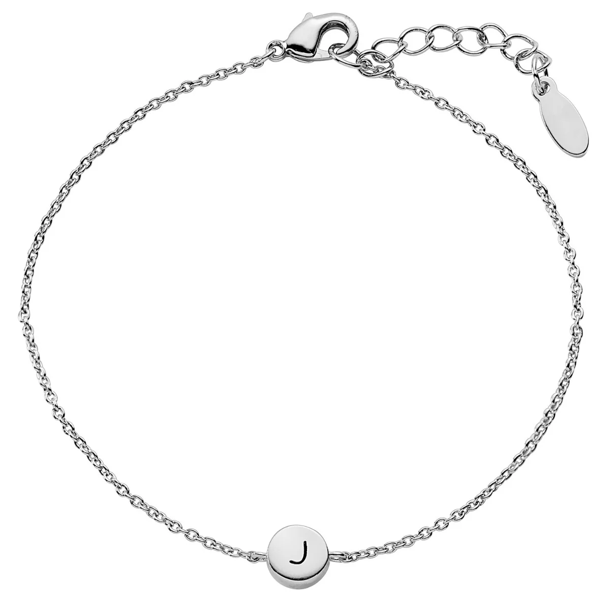 Dainty Circle Initial Station Bracelet - Image 2