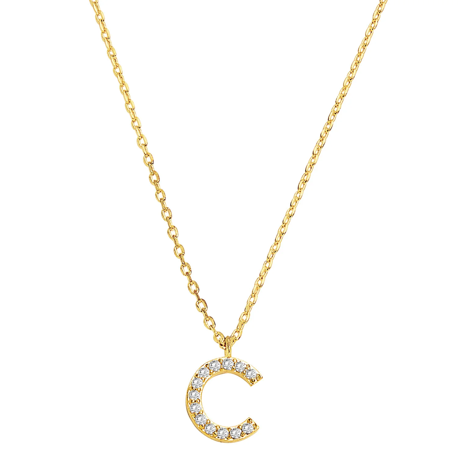 Dainty CZ Initial Necklace - Image 3