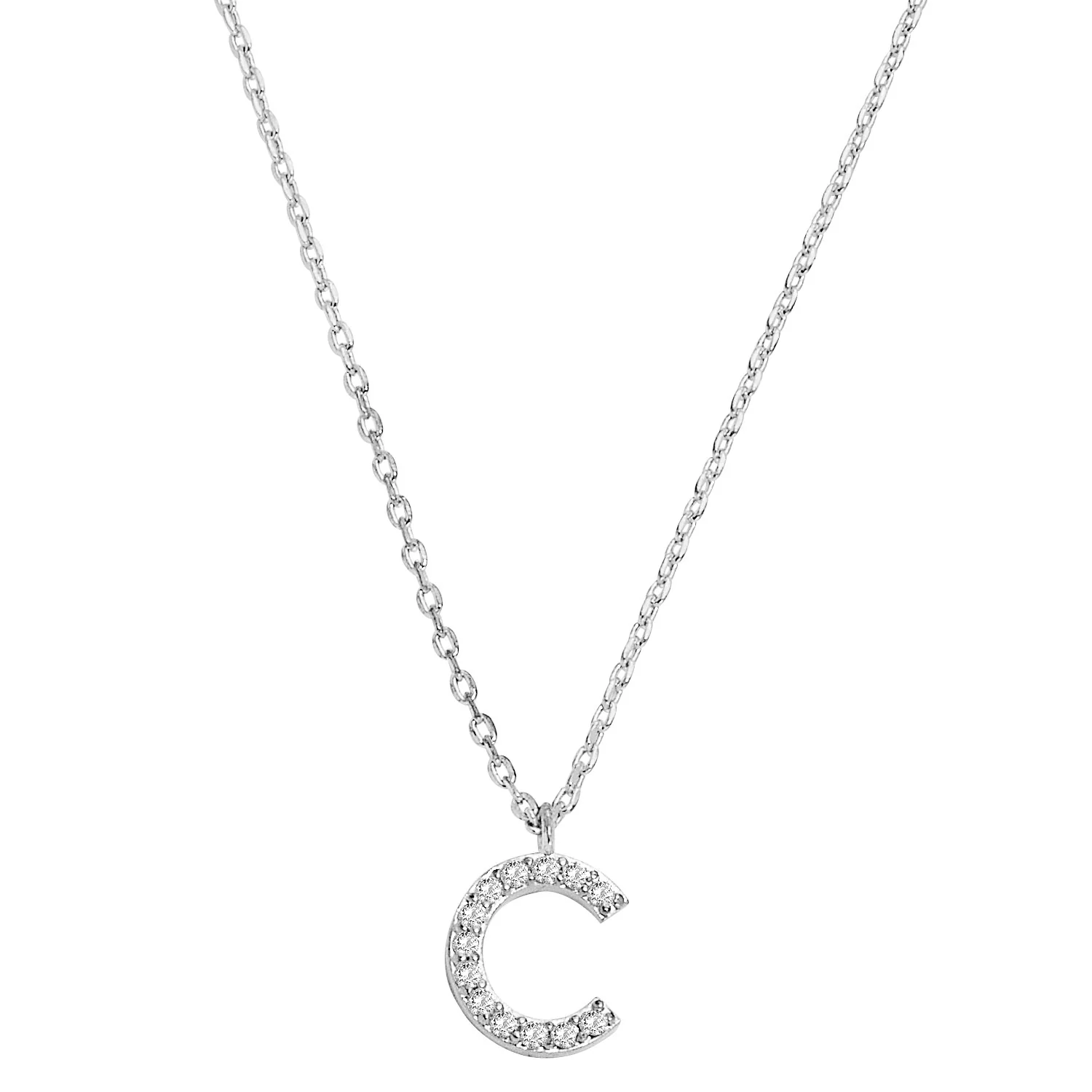 Dainty CZ Initial Necklace - Image 4