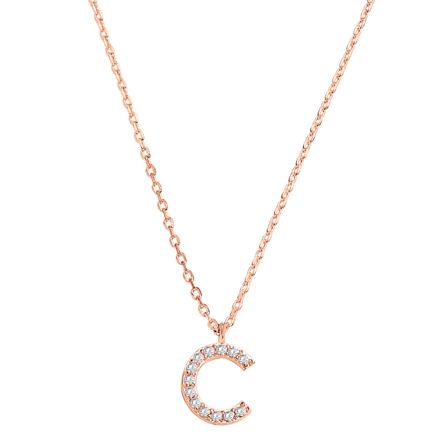 Dainty CZ Initial Necklace - Image 5