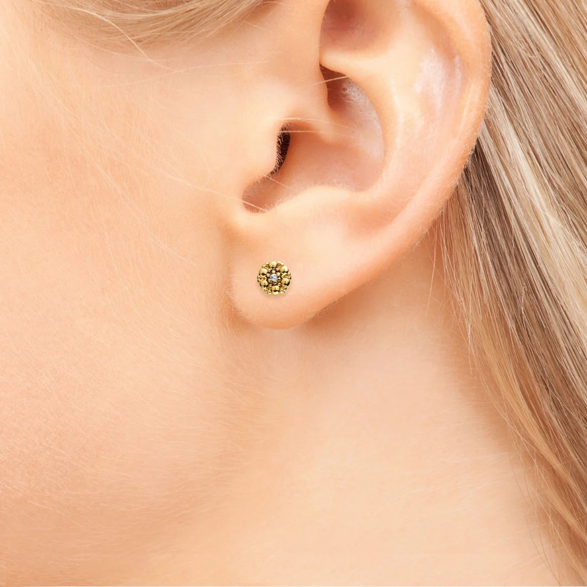 Dainty Initials and Diamond Accent Stud Earring Set - Image 12