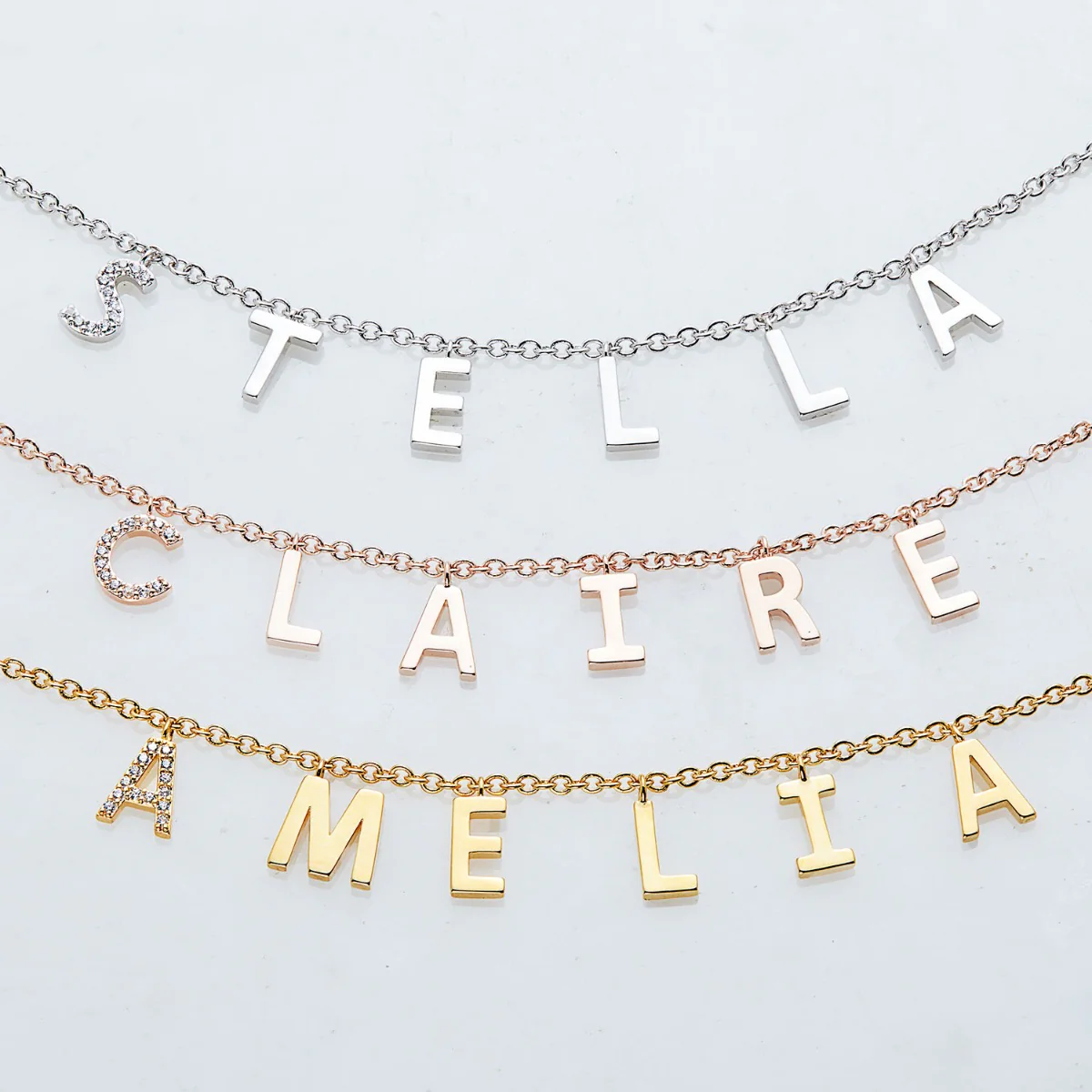 Dainty Name Choker with CZ Necklace