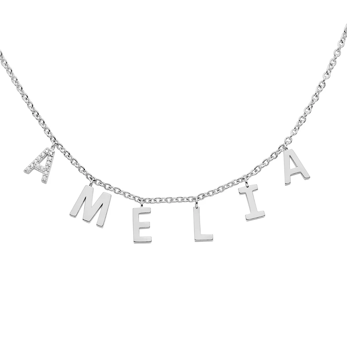 Dainty Name Choker with CZ Necklace - Image 4