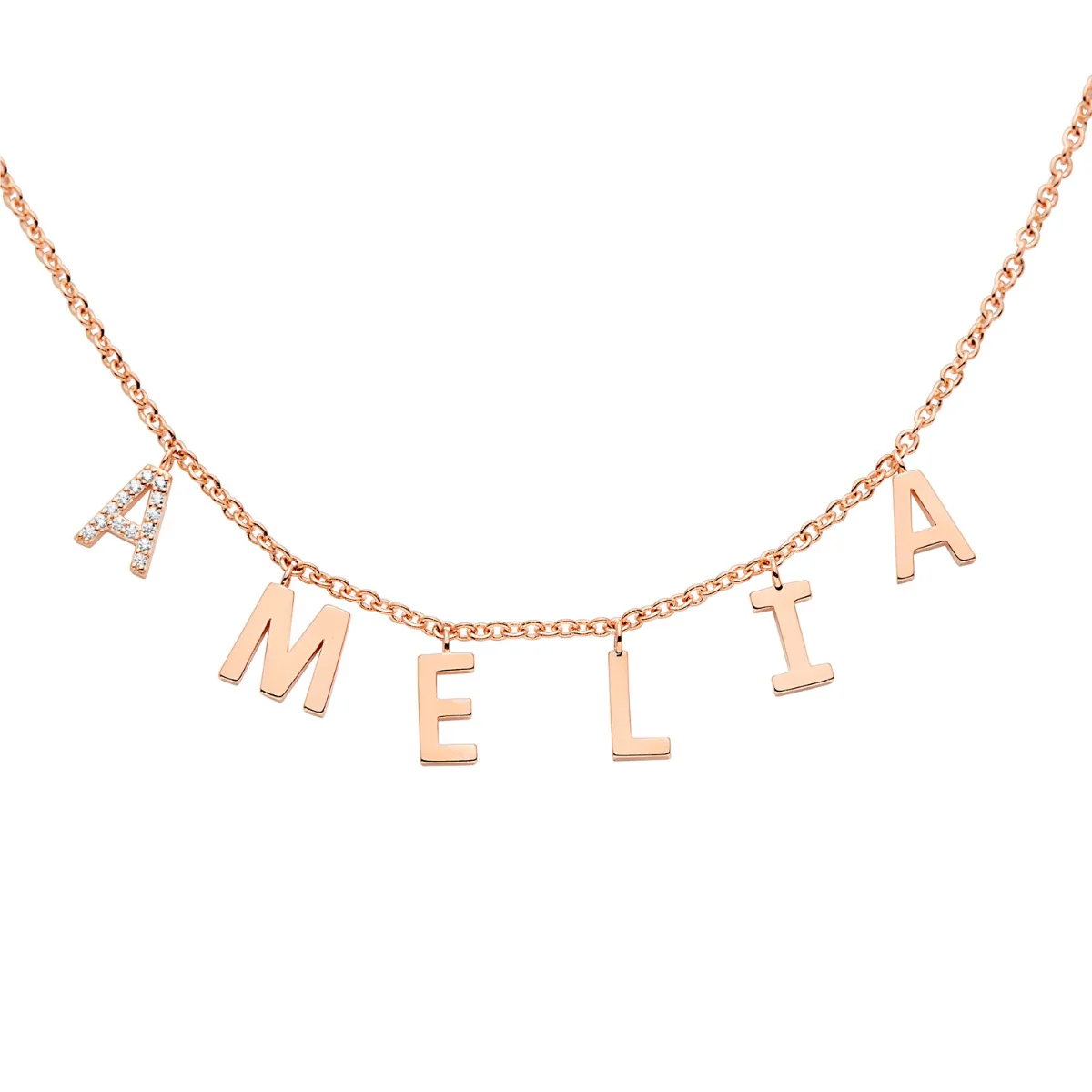 Dainty Name Choker with CZ Necklace - Image 6
