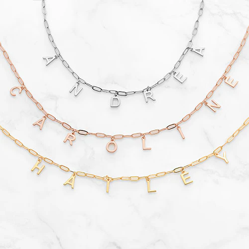 Dangling Name Paperclip Chain Necklace