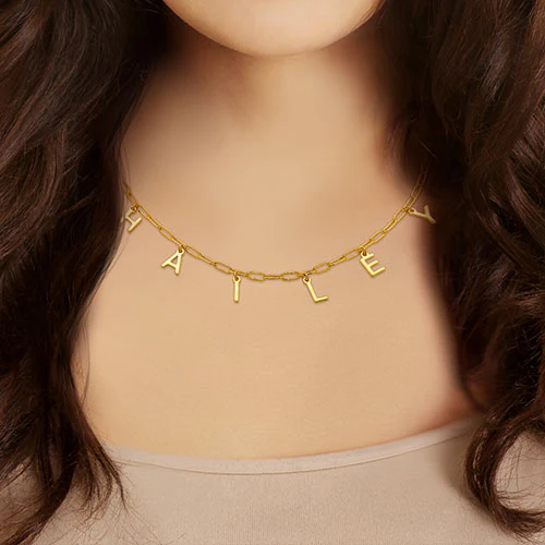 Dangling Name Paperclip Chain Necklace - Image 5