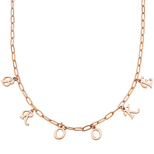 Dangling Script Name Paperclip Chain Necklace - Image 6