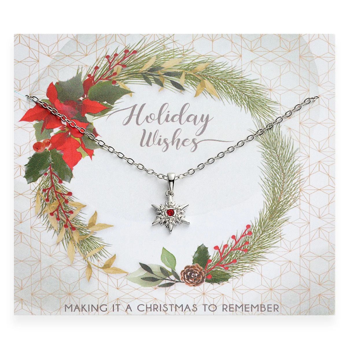 Dainty Snowflake with Diamond and Birthstone Necklace - Image 6