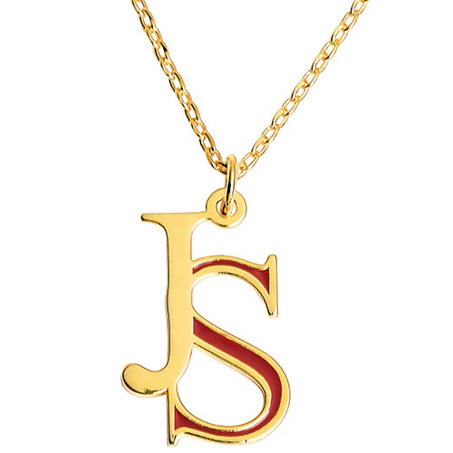 Double Initial with Enamel Necklace - Image 3