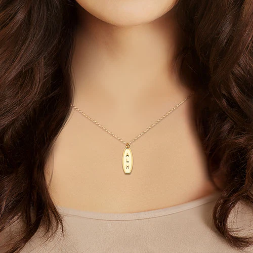 Embossed Initials with Engraving Tag Necklace - Image 5