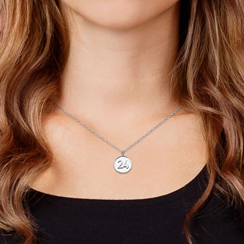 Embossed Numbers with Engraving Disc Necklace - Image 3