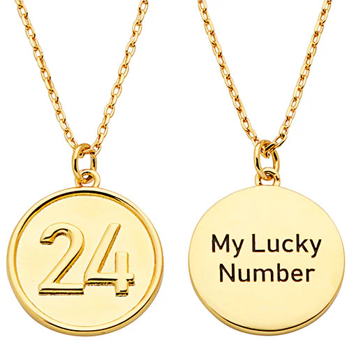 Embossed Numbers with Engraving Disc Necklace - Image 4
