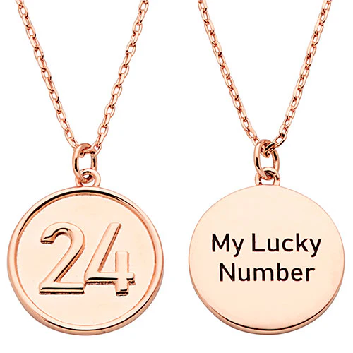 Embossed Numbers with Engraving Disc Necklace - Image 6