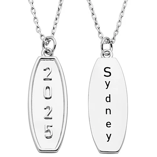 Embossed Year with Engraving Tag Necklace - Image 2