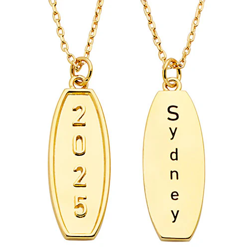 Embossed Year with Engraving Tag Necklace - Image 4