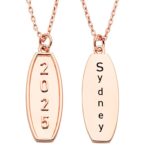 Embossed Year with Engraving Tag Necklace - Image 6