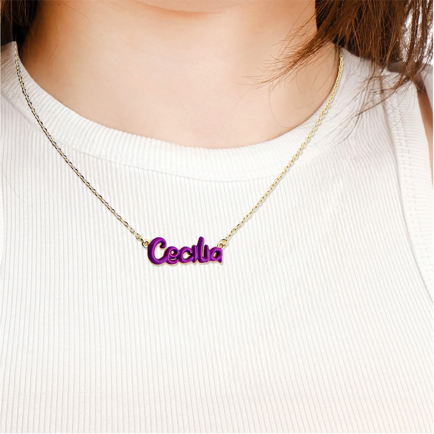 Enamel Balloon Letters Name Necklace - Image 2