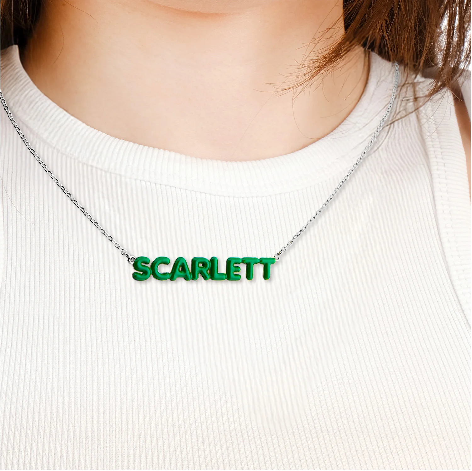 Enamel Balloon Letters Whimsical Name Necklace - Image 2