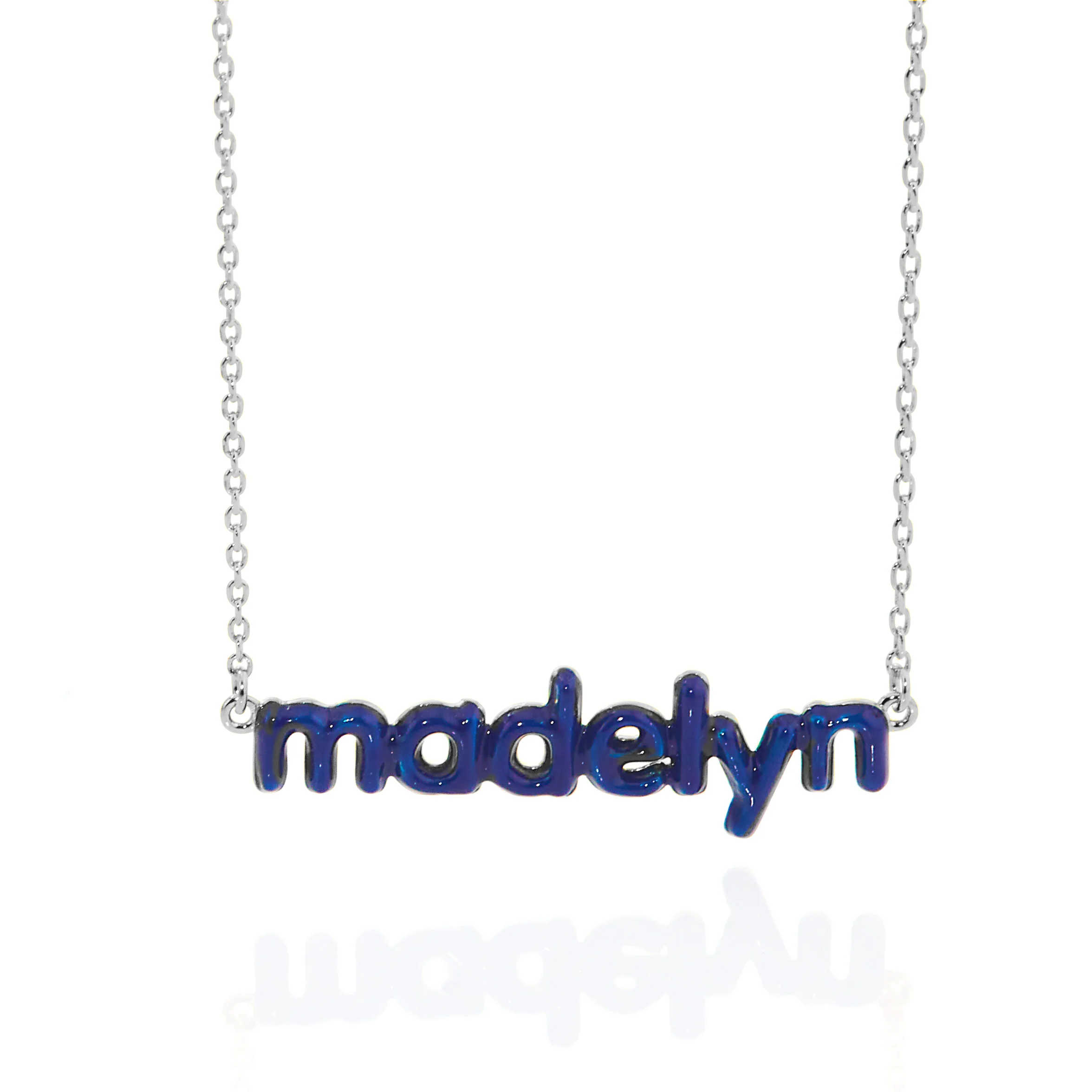 Enamel Lowercase Balloon Letters Name Necklace - Image 3