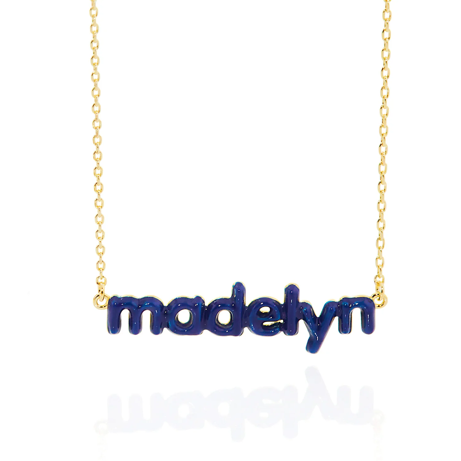 Enamel Lowercase Balloon Letters Name Necklace - Image 4