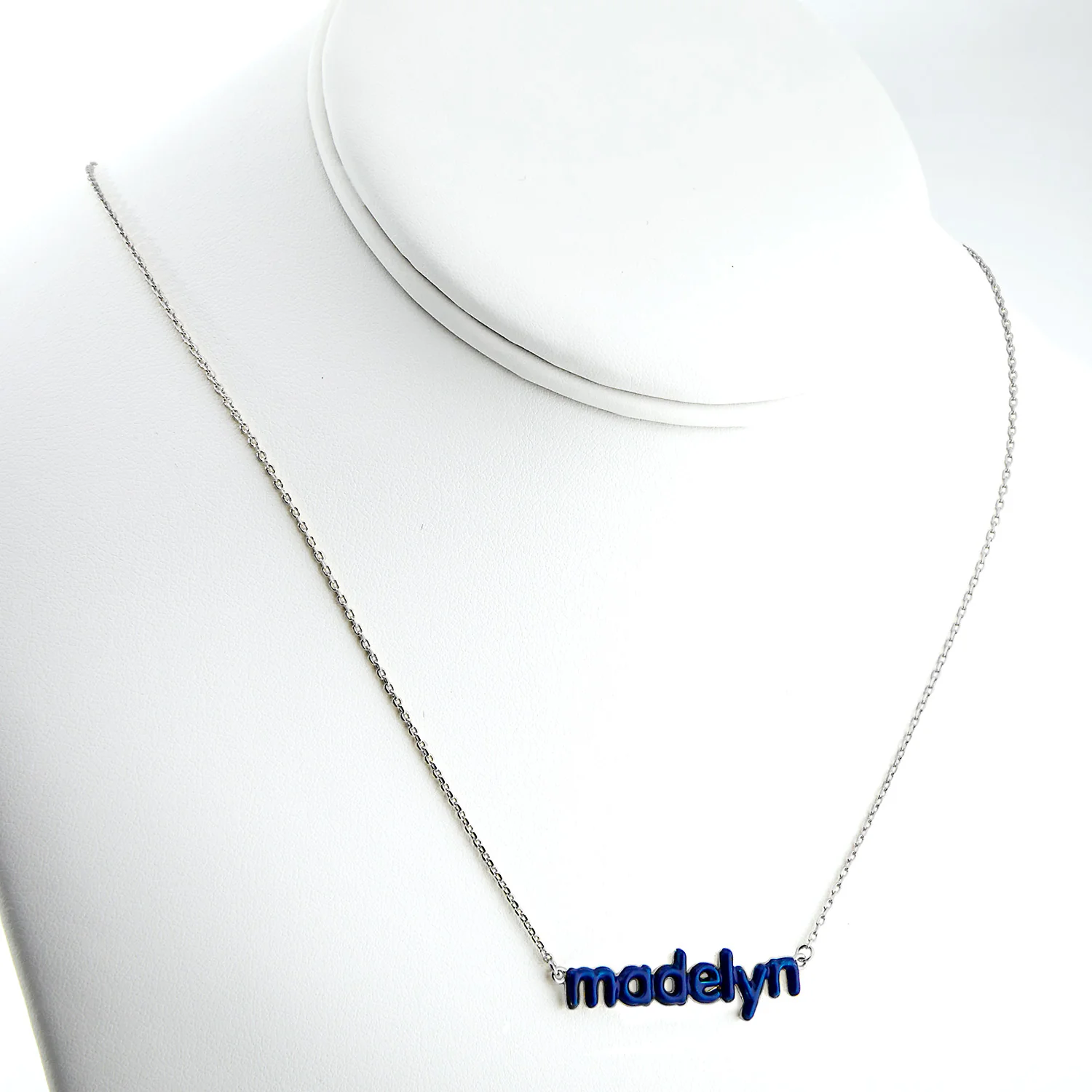 Enamel Lowercase Balloon Letters Name Necklace - Image 7