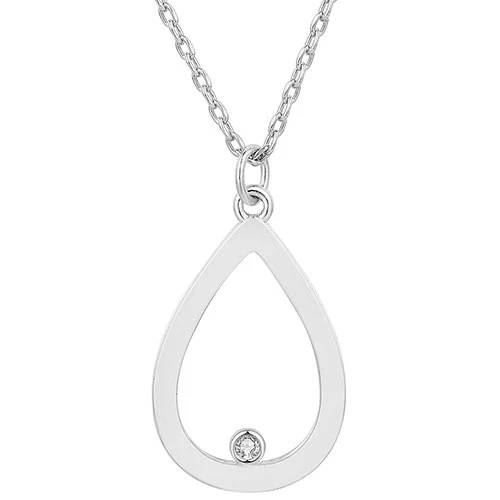 Enamel Open Teardrop with Birthstones Necklace - 1 to 5 stones - Image 7