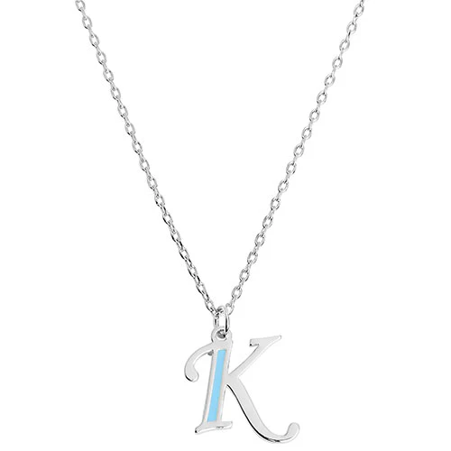 Enamel Script Initial Necklace - Image 2