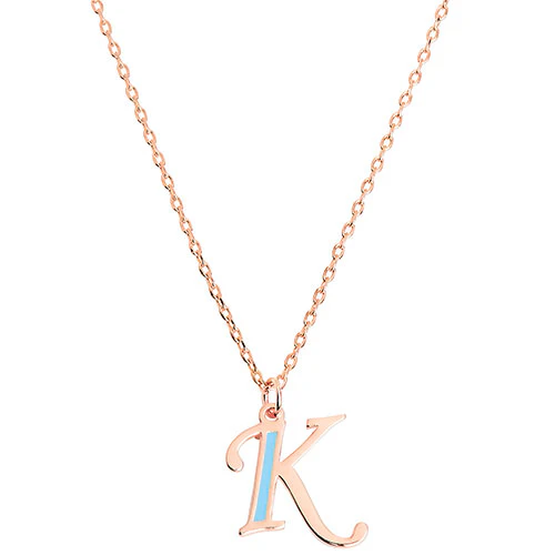 Enamel Script Initial Necklace - Image 6