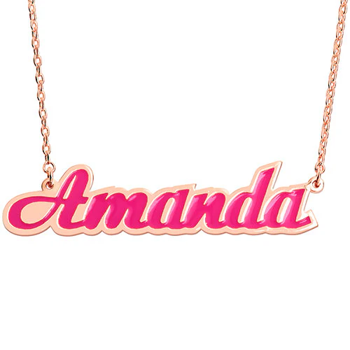 Enamel Script Name Necklace - Image 4