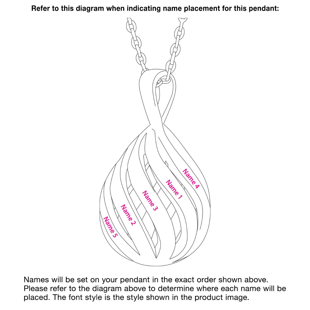 Engraved 3-D Teardrop Pendant Necklace - Image 8