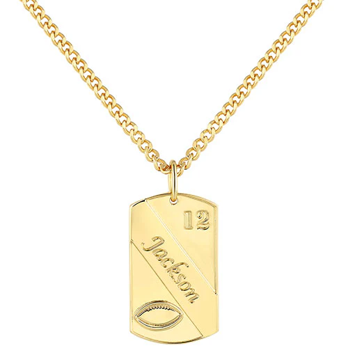 Engraved Banner Football Dog Tag 20 Necklace - Image 3