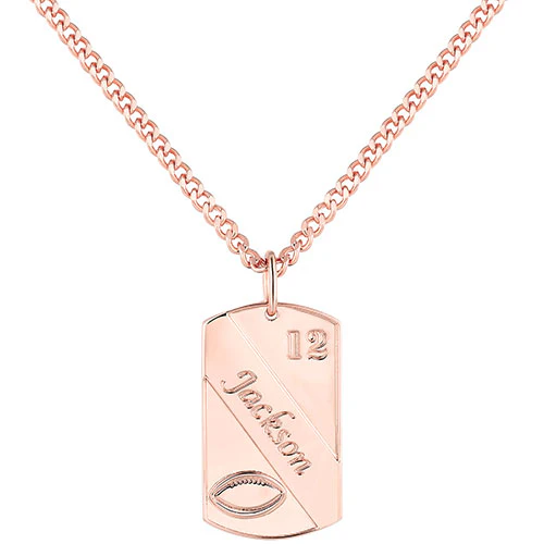 Engraved Banner Football Dog Tag 20 Necklace - Image 4