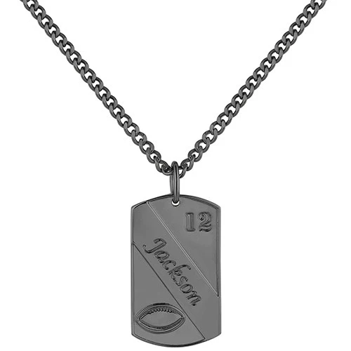 Engraved Banner Football Dog Tag 20 Necklace - Image 5