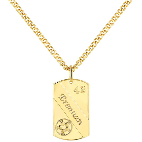 Engraved Banner Soccer Dog Tag 20 Necklace - Image 3