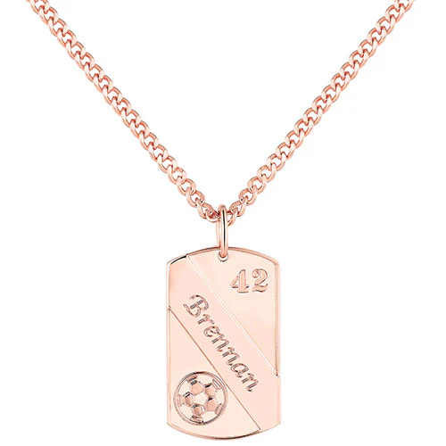 Engraved Banner Soccer Dog Tag 20 Necklace - Image 4