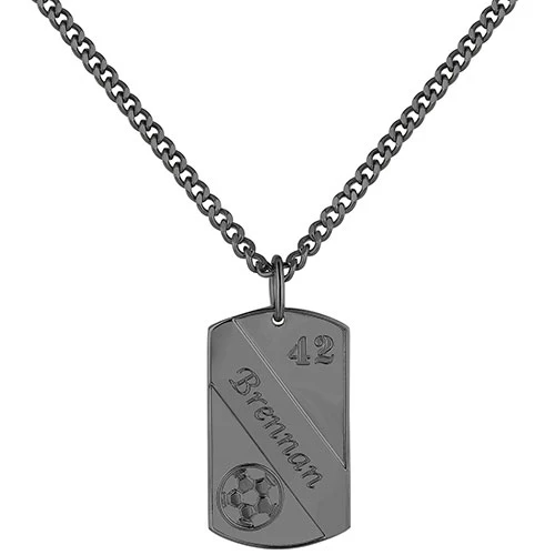 Engraved Banner Soccer Dog Tag 20 Necklace - Image 5