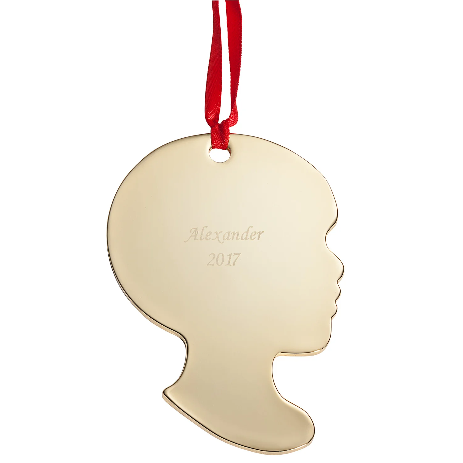 Engraved Boy Silhouette Ornament