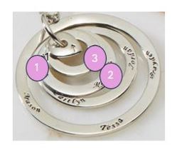 Engraved Concentric Circle Pendant with Heart Necklace - Image 6