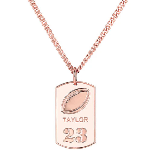 Engraved Football Dog Tag 20 Necklace - Image 4
