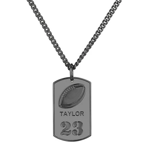 Engraved Football Dog Tag 20 Necklace - Image 5