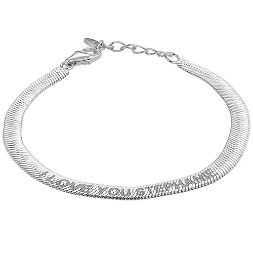 Engraved Herringbone Bracelet 7+1" - Image 4