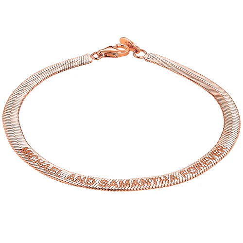 Engraved Herringbone Bracelet 8.5" - Image 10