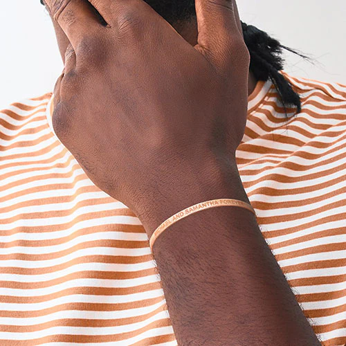 Engraved Herringbone Bracelet 8.5" - Image 11